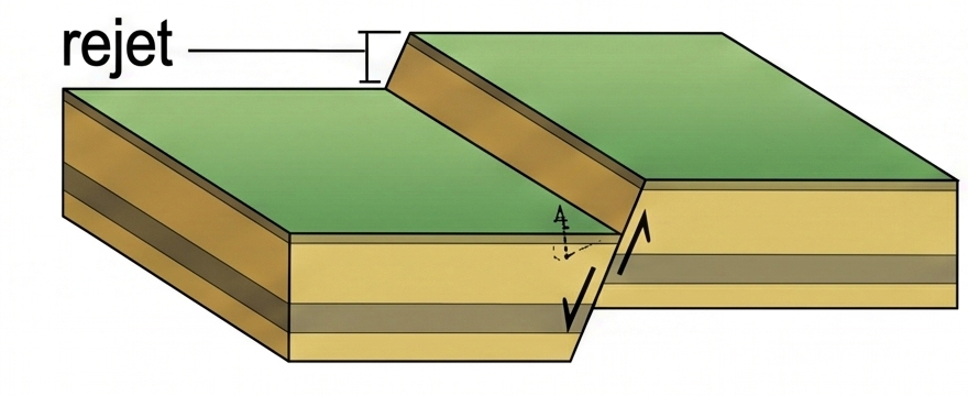 Illustration Faille Normale - Extension tectonique