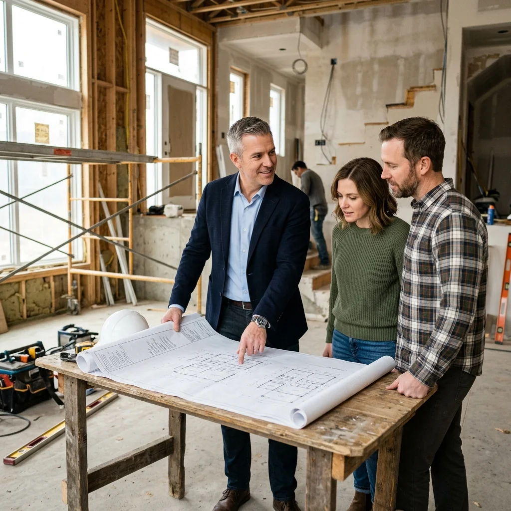 Consultation sur chantier avec les clients